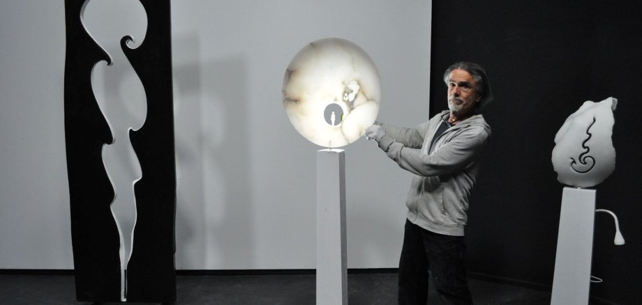 Aufbau Ausstellung Klaus Christ