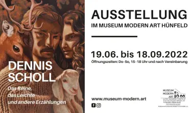 Werbebanner für Ausstellung Das Reine, das Leichte und andere Erzählungen