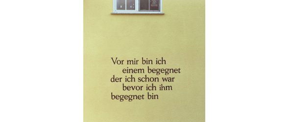 vor mir bin ich einem begegnet, der ich schon war, bevor ich ihm begegnet bin Kunstwerk Offenes Buch
