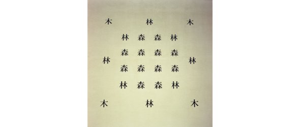 Chinesische Zeichen/Wörter Kunstwerk Offenes Buch